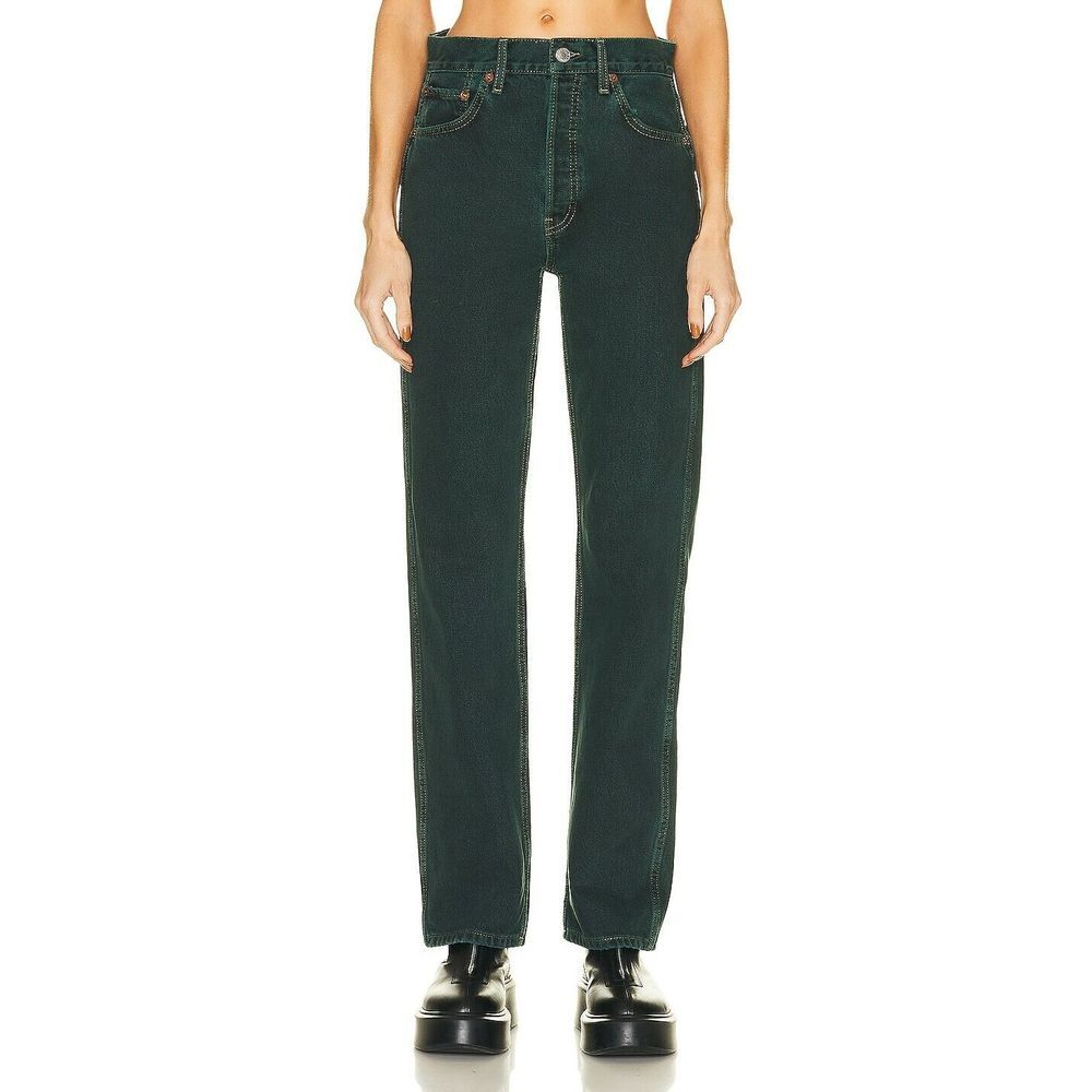 RE/DONE Women's 90's High Rise Loose Evergreen Dipped Size 24‎ NWT